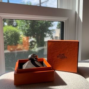 Hermès sterling silver buckle ring